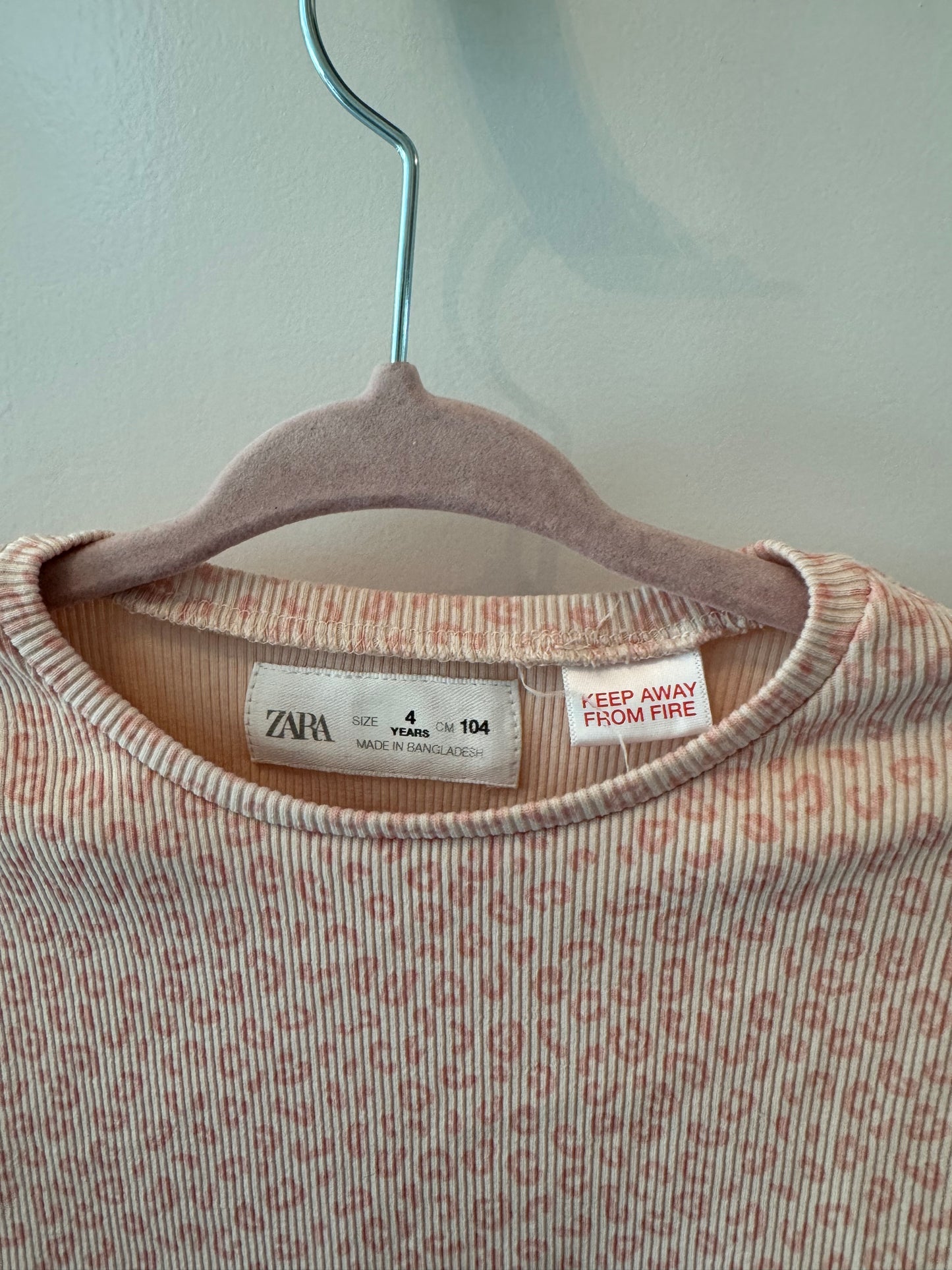 Zara Pink Leopard Top Size 4