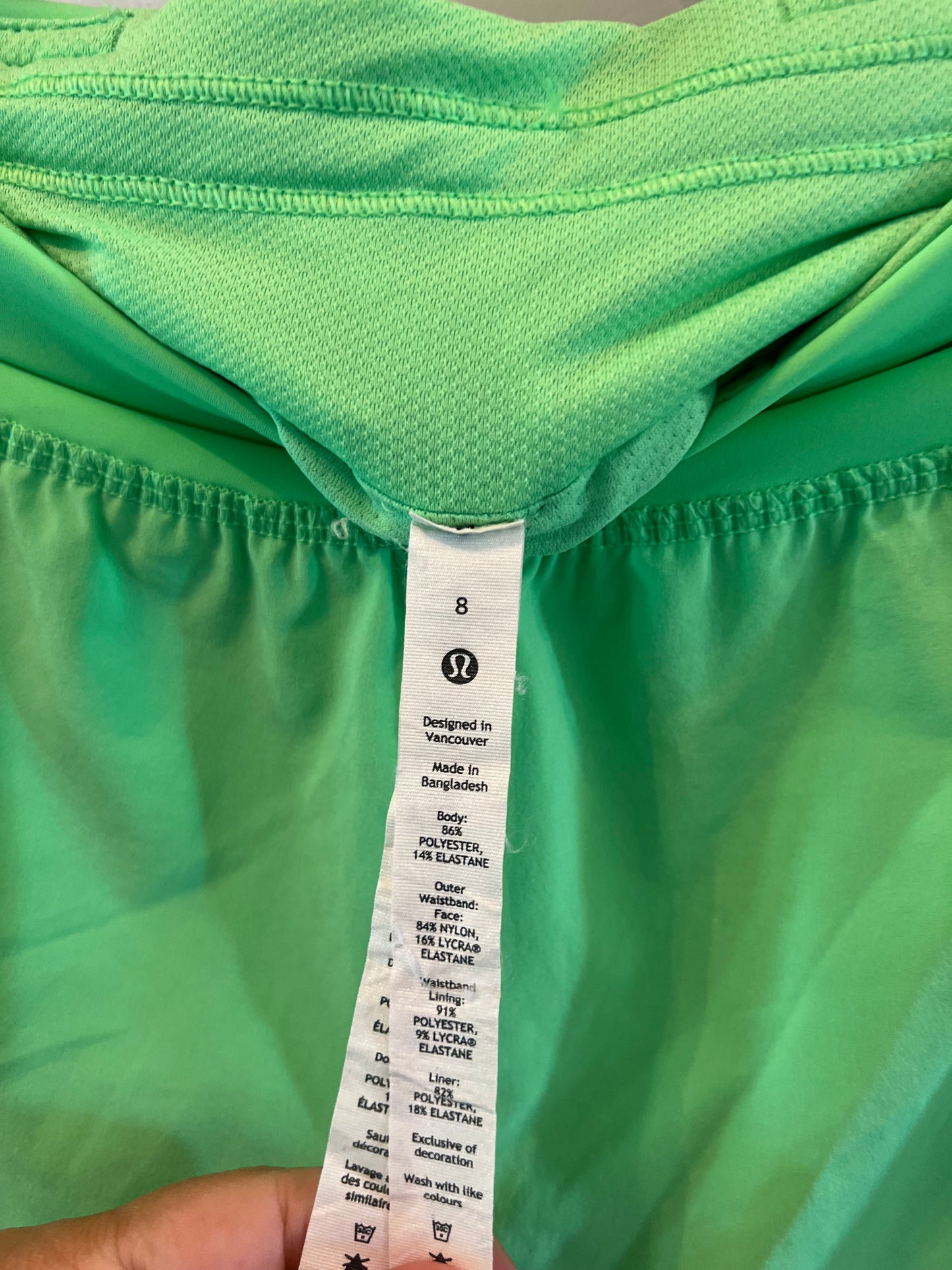 Lululemon Active Shorts Women’s Size 8 (Medium) Lime