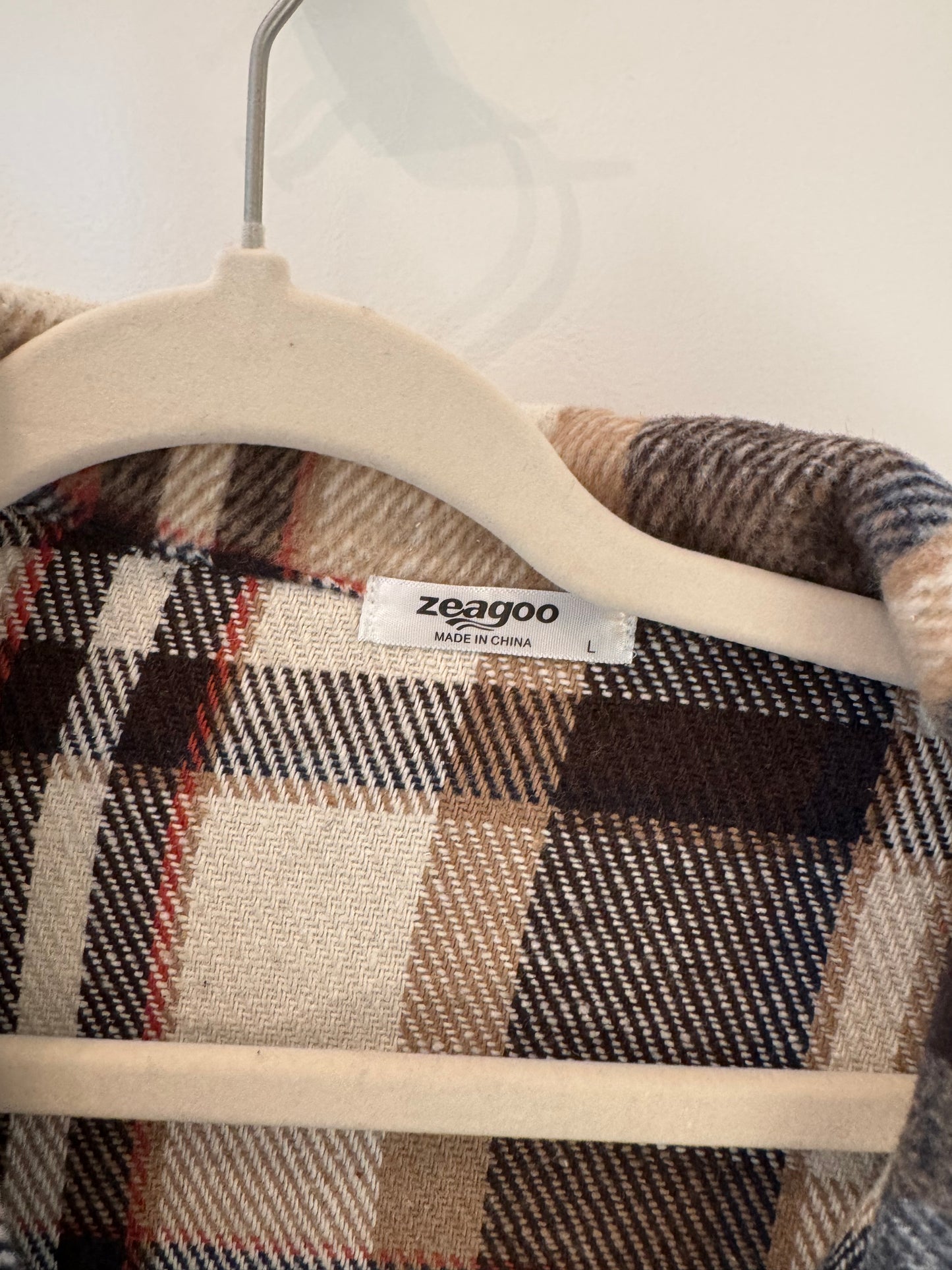 Plaid Flannel Top Women’s Large Brown