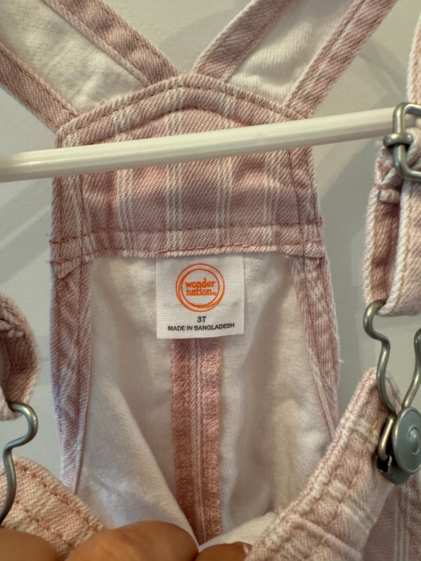 Stripe Denim Overalls Dress Toddler Girl Size 3T Pink