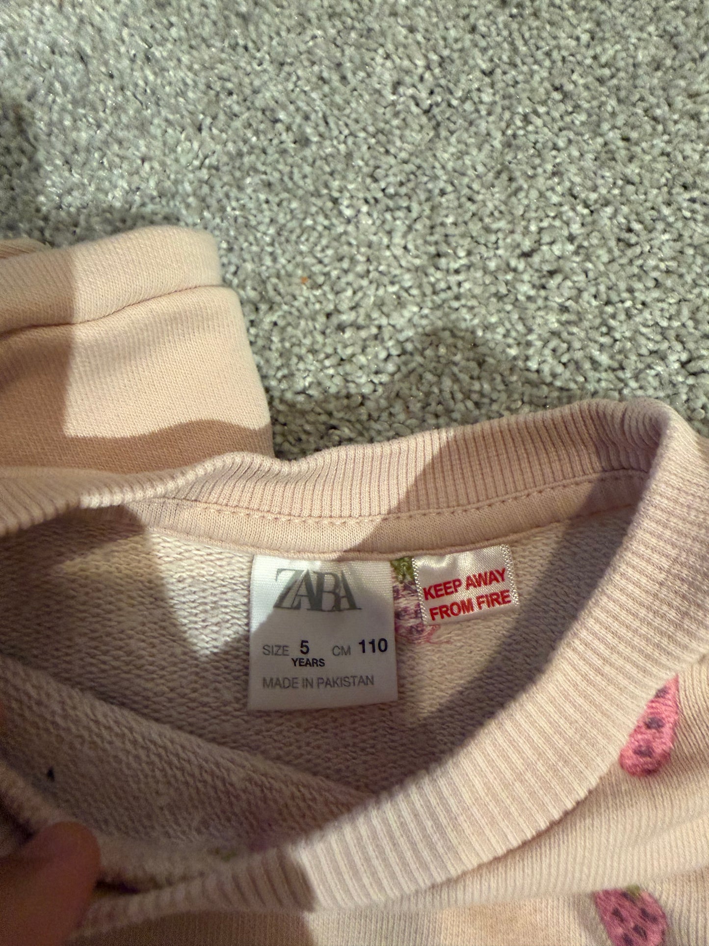 Zara Strawberry Matching Set Toddler Size 5 Years