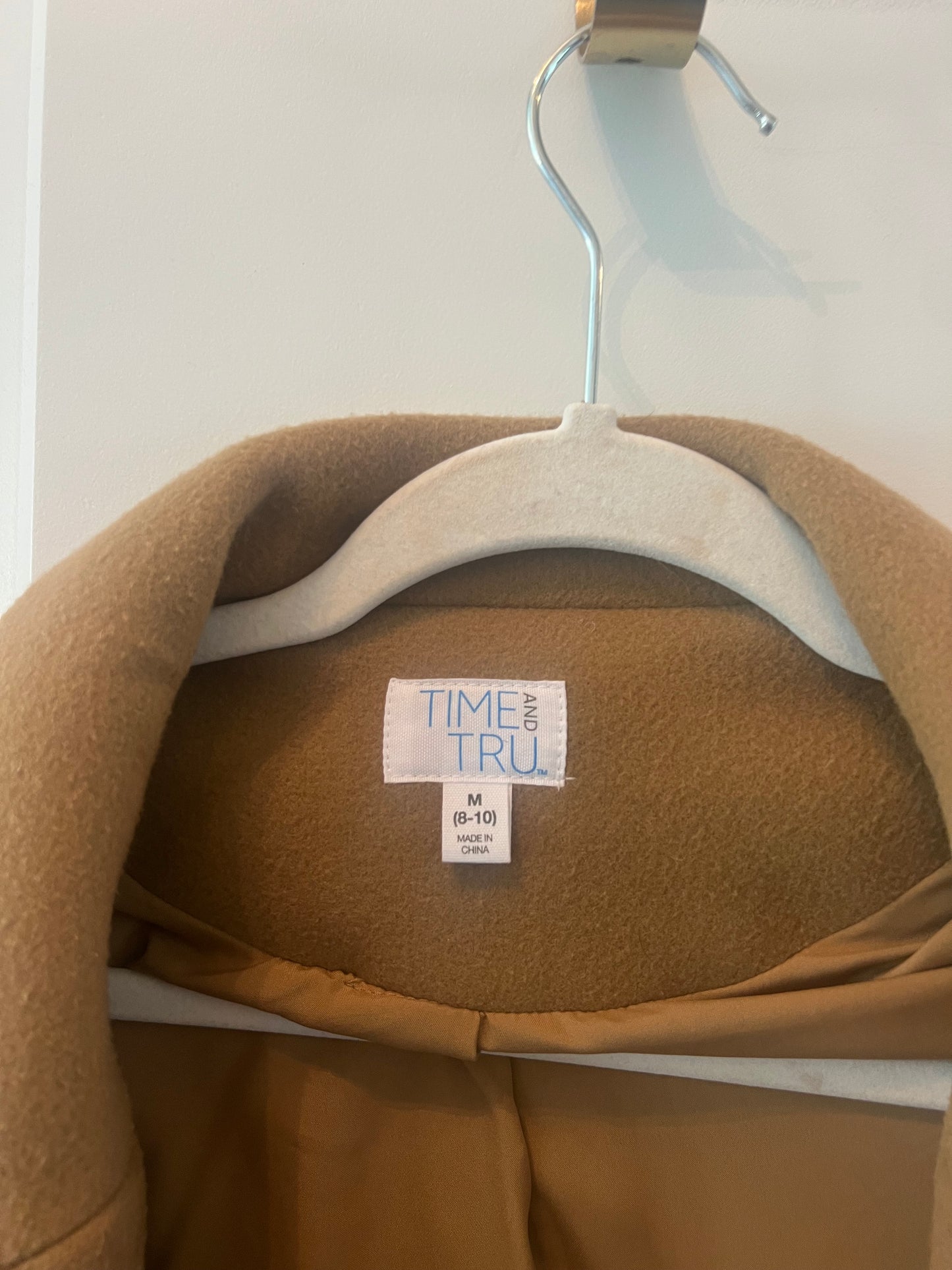 Time & Tru Peacoat Women’s Size Small Tan