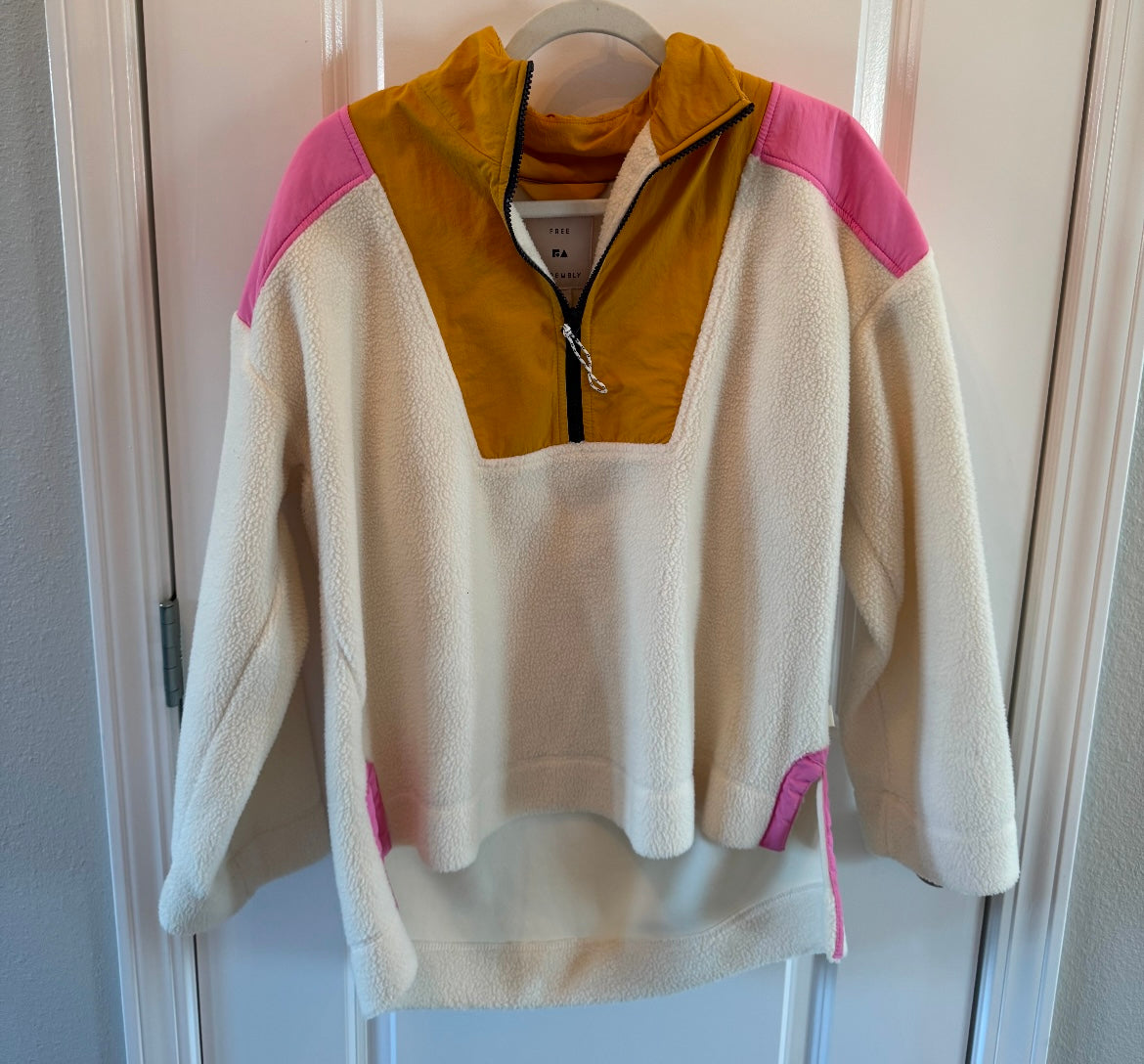 Free Assembly Half Zip Mixy Popover Women’s Large Cream