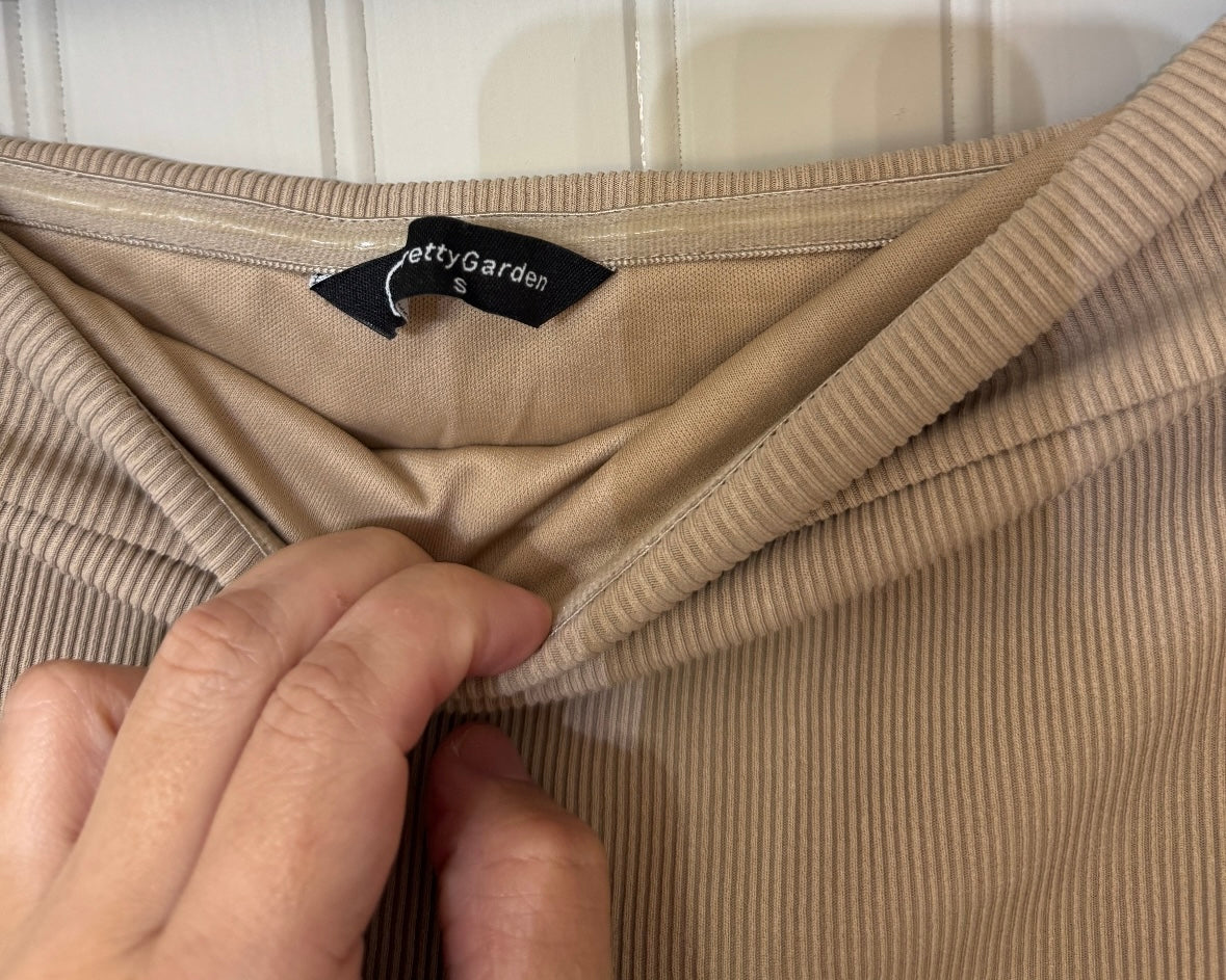 Sleeveless Midi Dress Women’s Small Beige