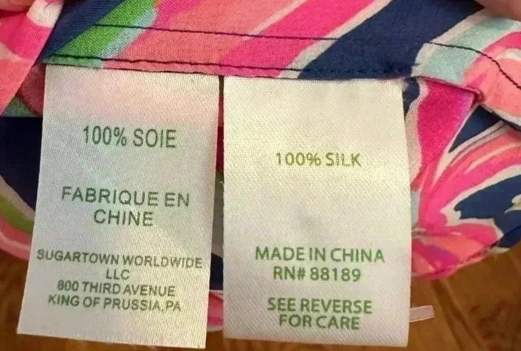 Lilly Pulitzer Elsa Sunny Shoulder Silk Top Women’s Medium