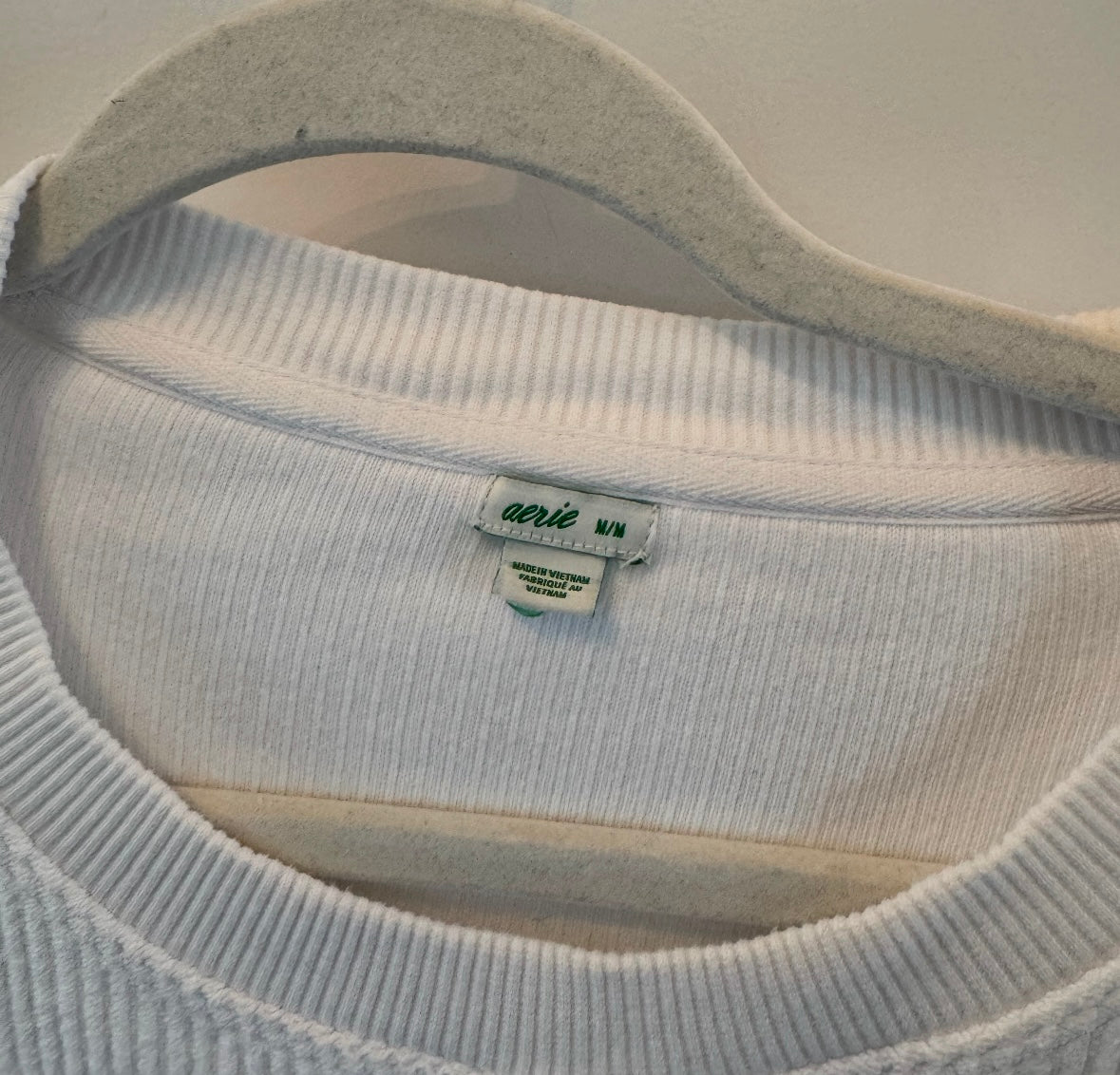 Aerie Ribbed Knit Top Women’s Medium White