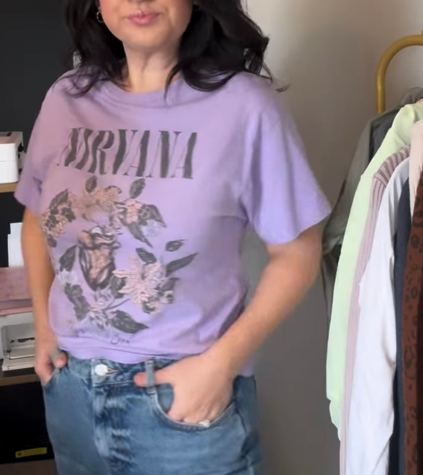 Nirvana Graphic Band Tee Women’s XS Purple