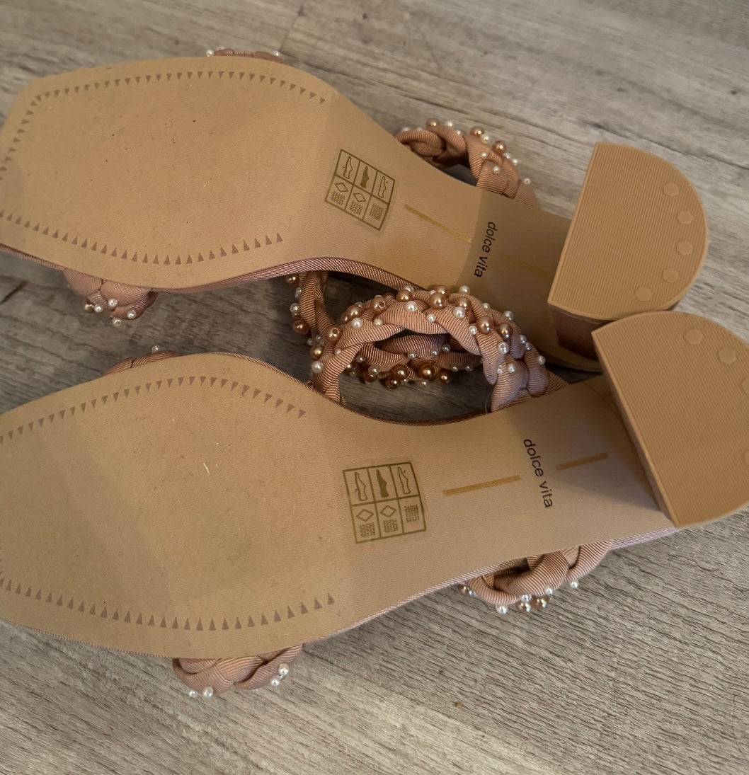 Dolce Vita Paily Pearl Mule Sandals Women’s 9.5 Blush