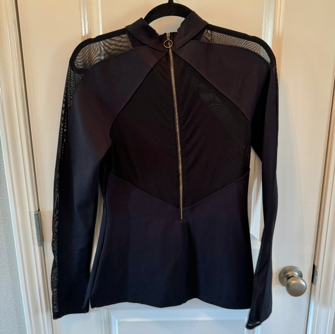 Free People Monarch Mesh Cut Out Top Women’s Medium Black