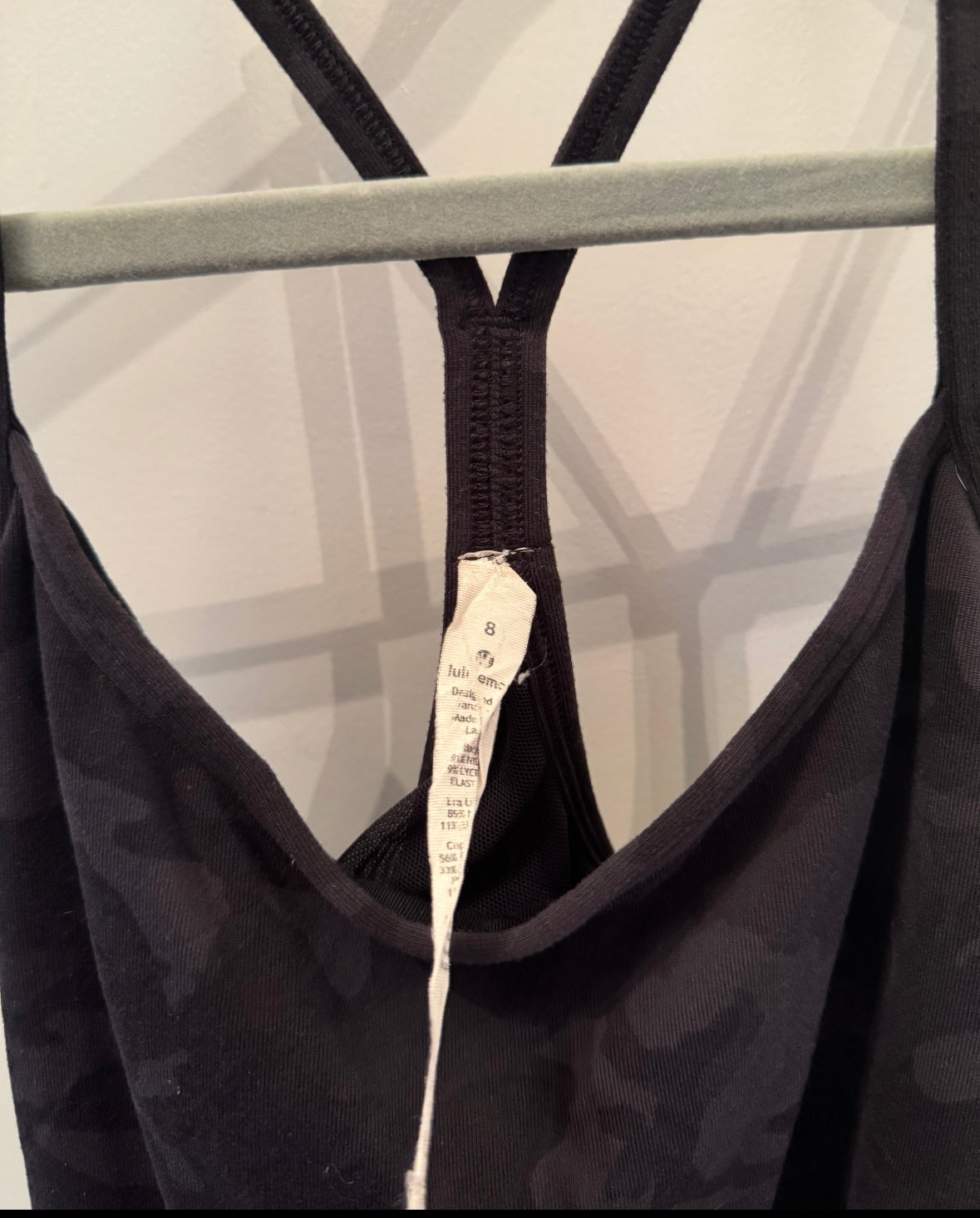 Lululemon Camo Active Tank Women’s Size 8 Black