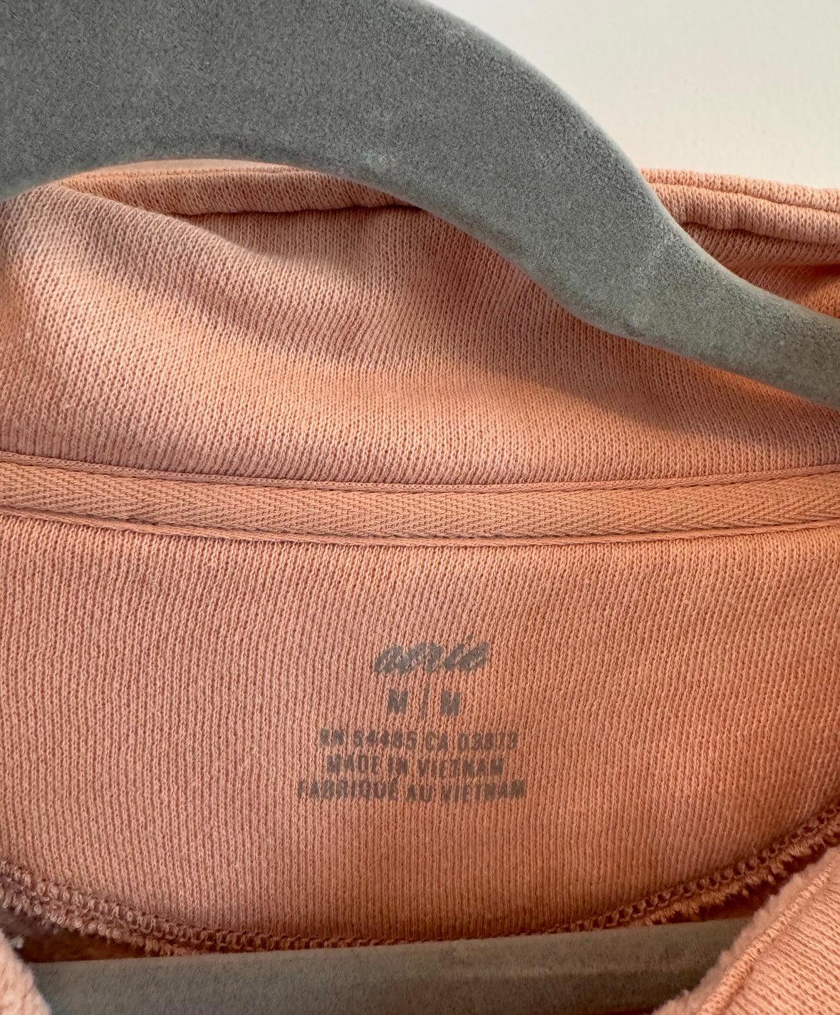 Aerie Cropped Henley Pullover Women’s Medium Peach