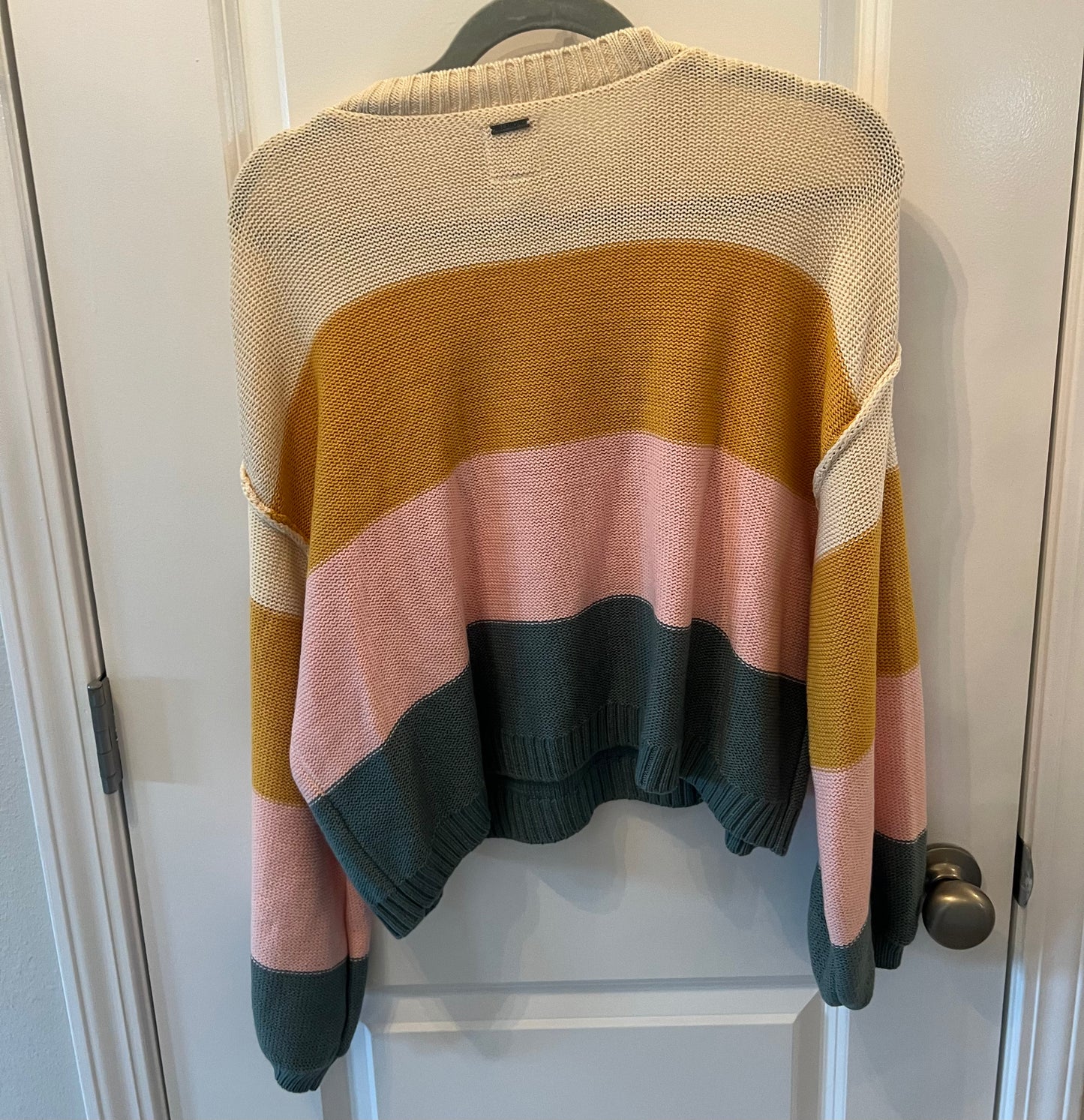 Billabong x The Salty Blonde Bold Stripe Sweater Women’s Size Medium Tan