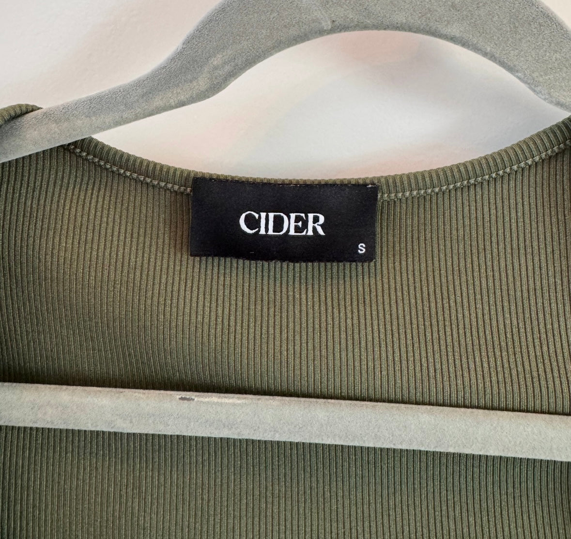 Cider Square Neck Bodysuit Women’s Small Olive Green