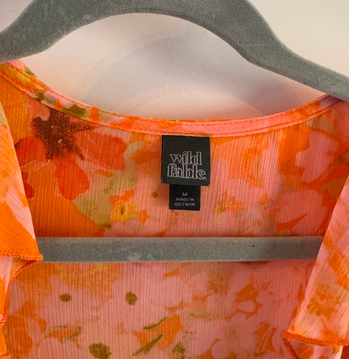 Wild Fable Floral Sheer Kimono Women’s Medium Orange