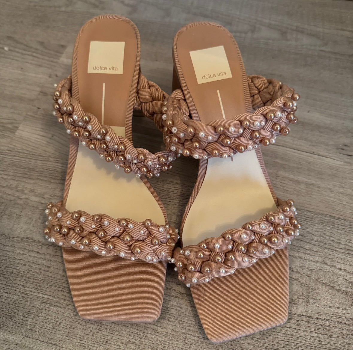 Dolce Vita Paily Pearl Mule Sandals Women’s 9.5 Blush