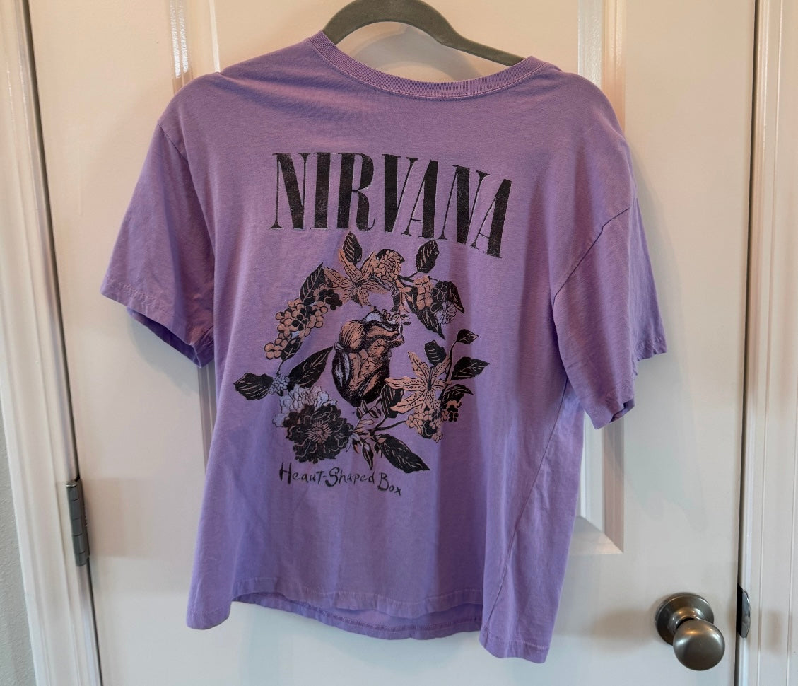 Nirvana Graphic Band Tee Women’s XS Purple