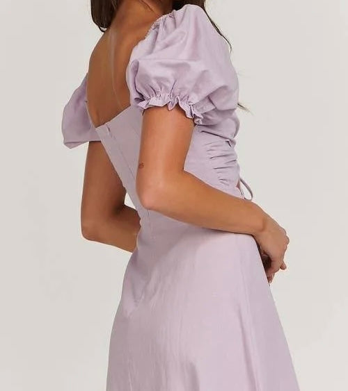 Charlie Holiday Linen Midi Dress Women’s Medium Lilac NWT