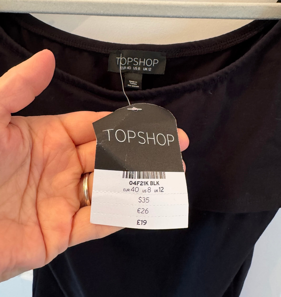 Topshop Ruffle Bodysuit Women’s Size 8 Black
