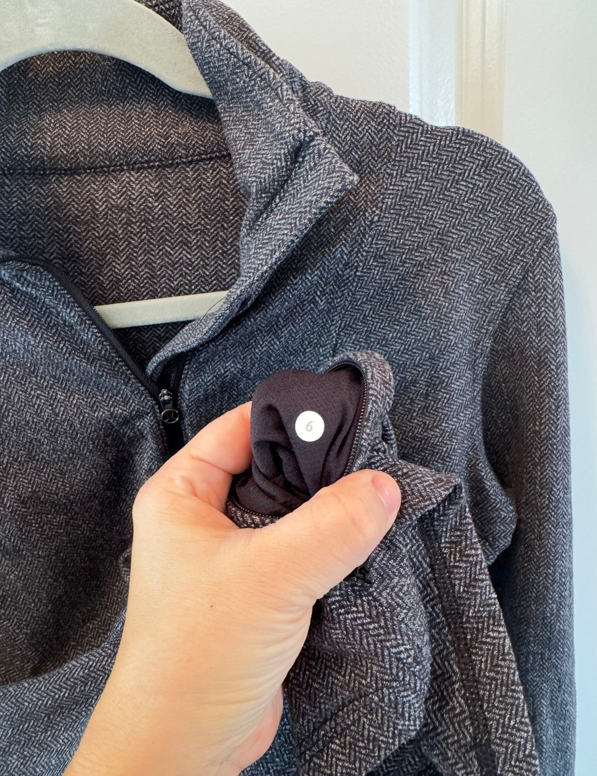 Lululemon Kanto Catch Me Half Zip Women’s Size 4 Herringbone Black