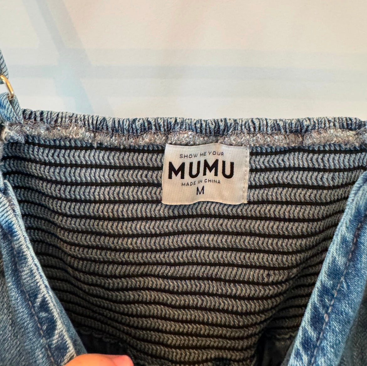 Show Me Your Mumu Sloane Belted Denim Romper Women’s Medium