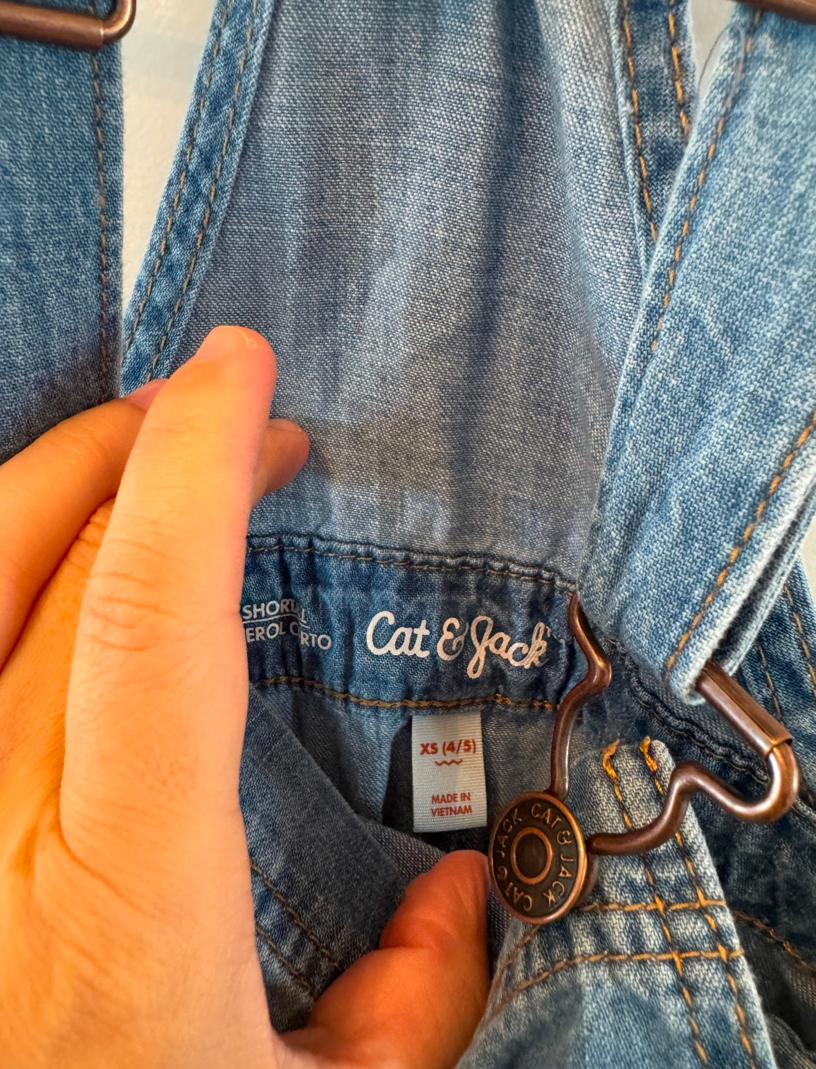 Cat & Jack Denim Overalls Youth Size XS 4/5