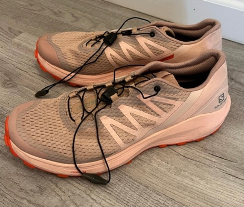 Salomon Sense Ride 4 Trail Running Shoe Women's Size 10 Peach