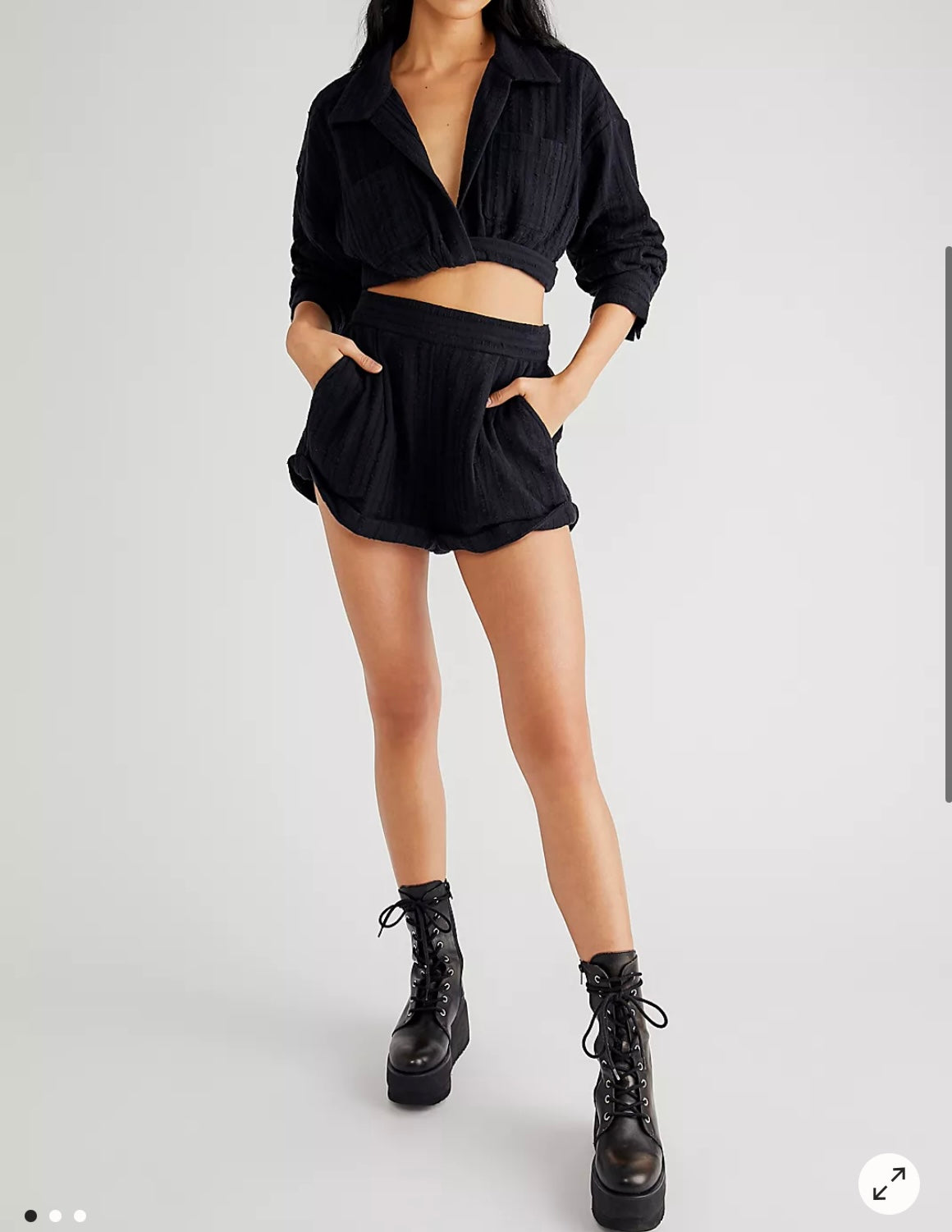 Free People Stay Cool Cotton Matching Set Women’s Small Black NWT