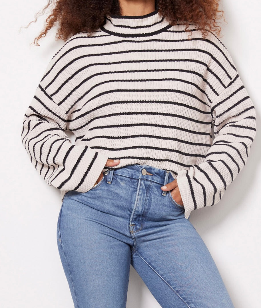 Sanctuary Stripe Stay Cozi Chenille Knit Sweater Women’s Size Small Cream