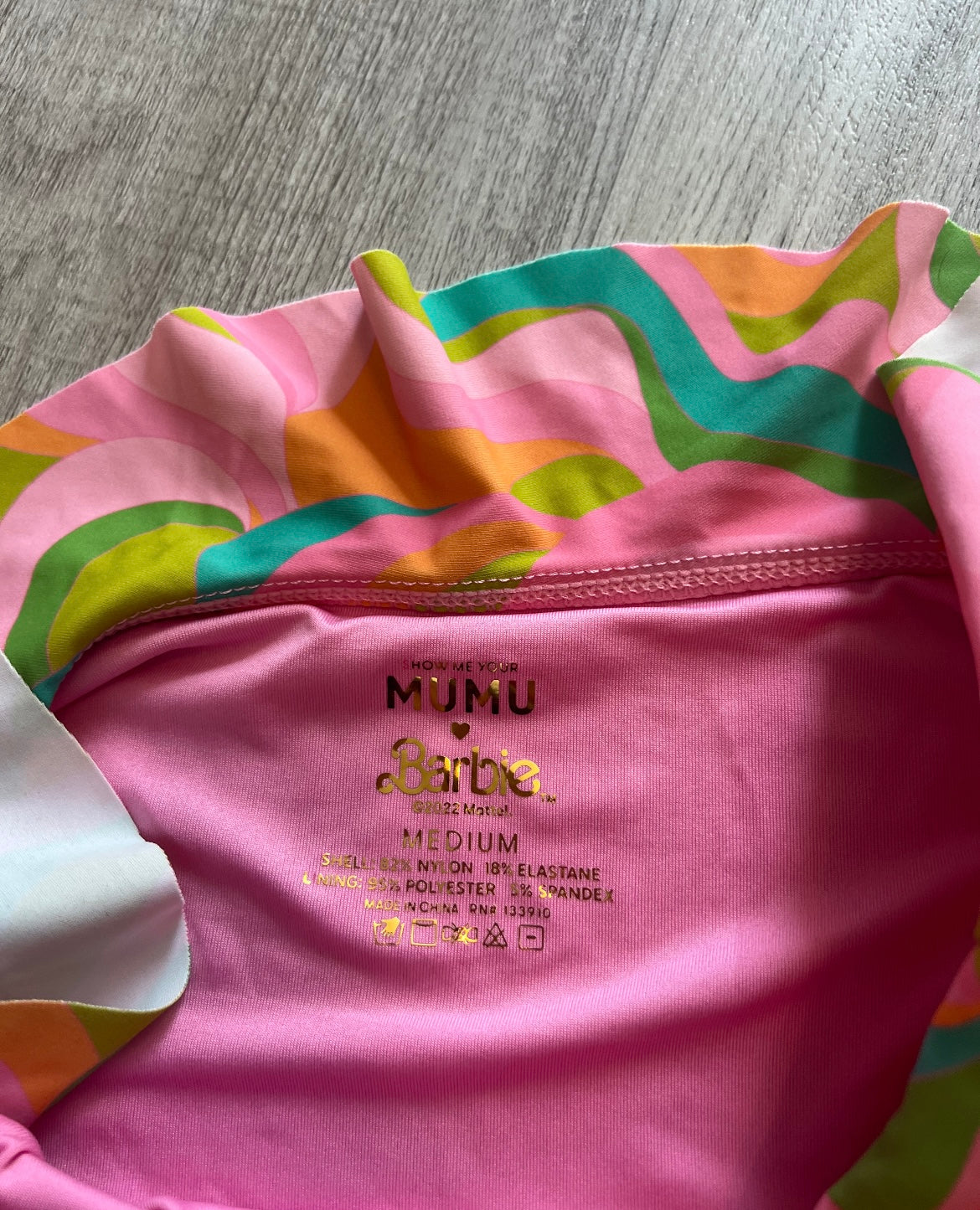 Show Me Your Mumu x Barbie Island Ruffle Bikini Women’s Size Medium/Large Pink