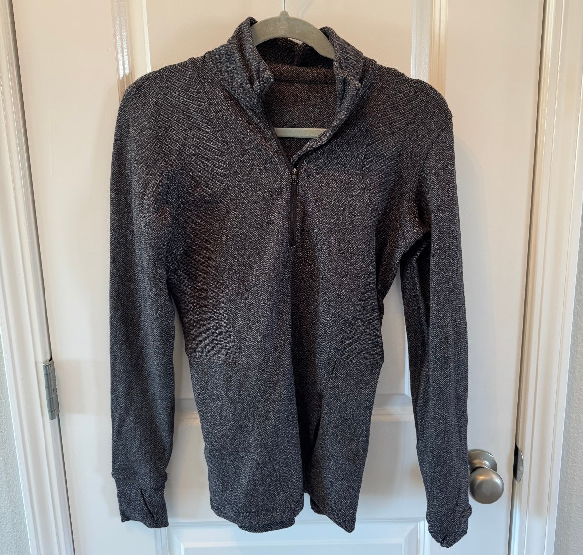 Lululemon Kanto Catch Me Half Zip Women’s Size 4 Herringbone Black