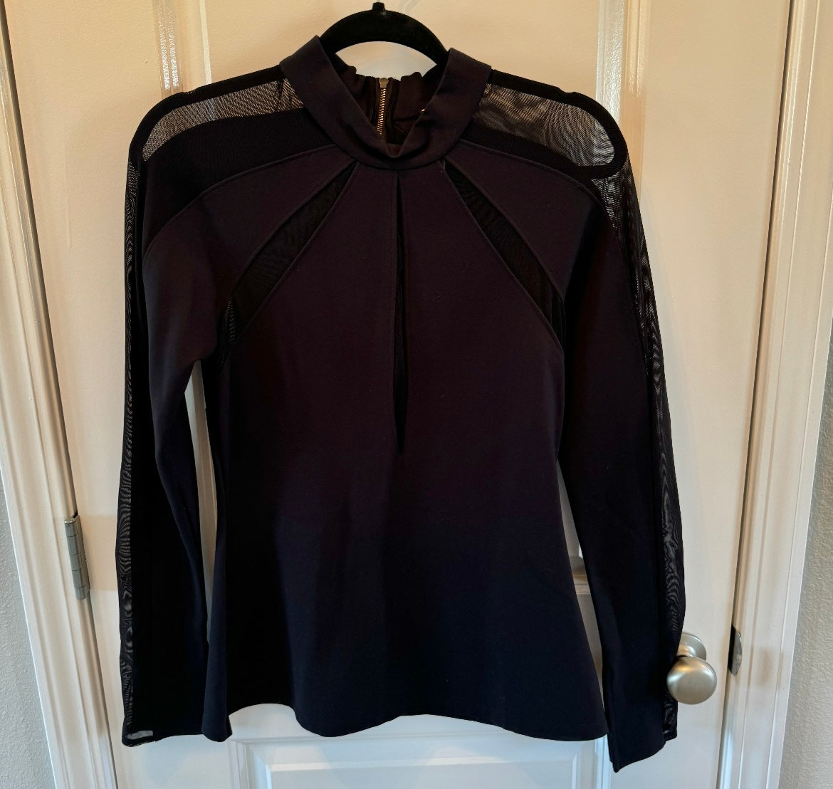 Free People Monarch Mesh Cut Out Top Women’s Medium Black