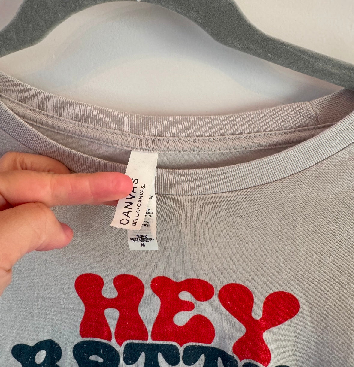 Hey Batter Batter Swing Graphic Tee Women’s Medium Gray
