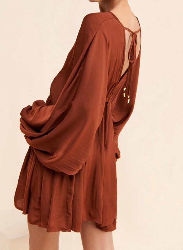 Free People Arzel Dress Women’s Large Cognac