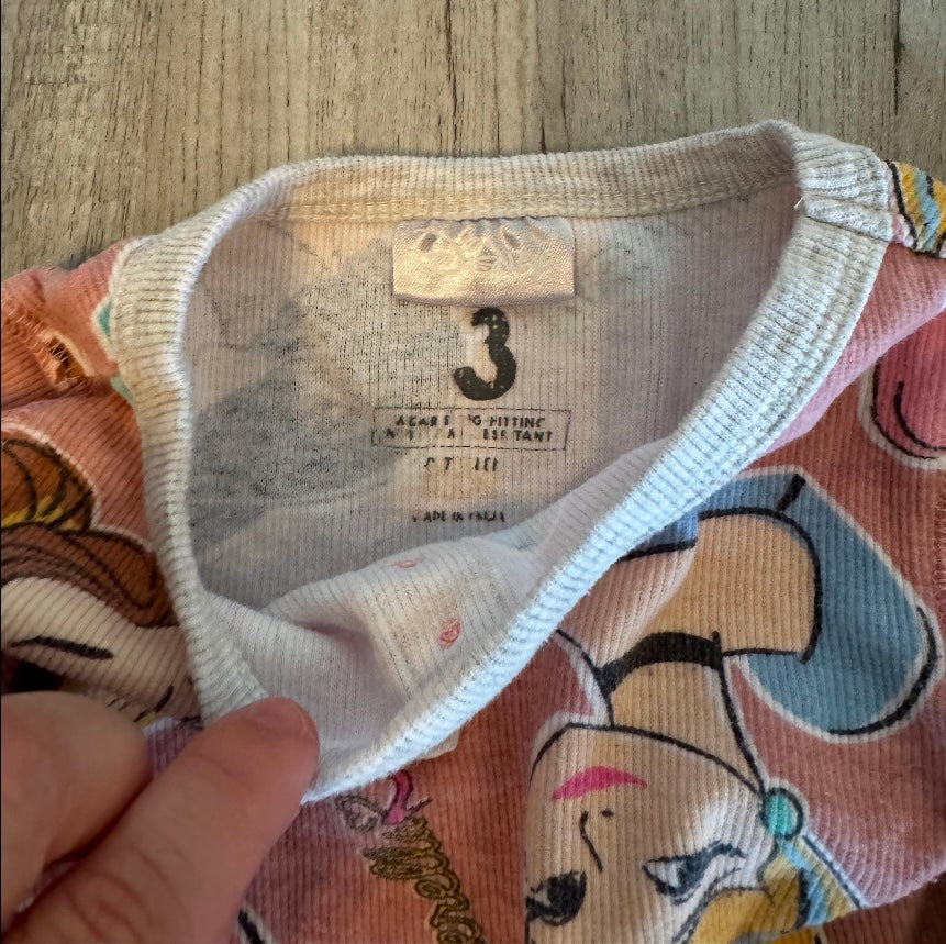 Disney Princess Pajamas Toddler Size 3