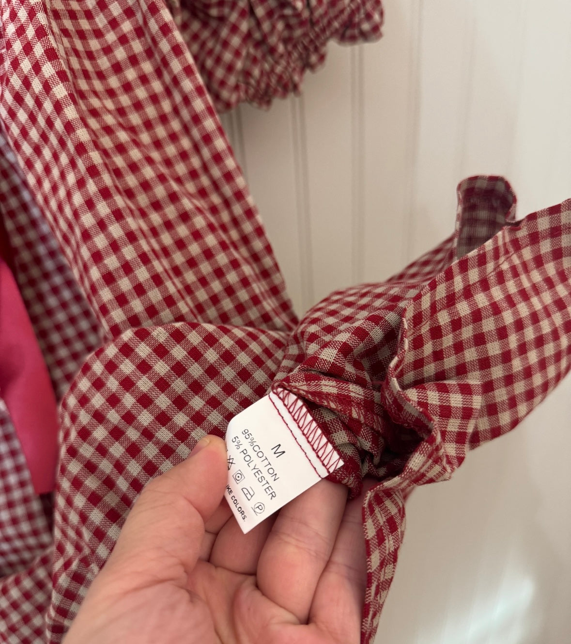 Gingham Mini Dress Women’s Medium Burgundy