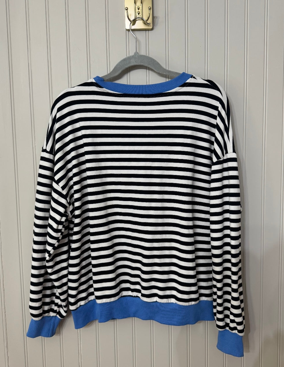Stripe Long Sleeve Top Women’s Medium Black White