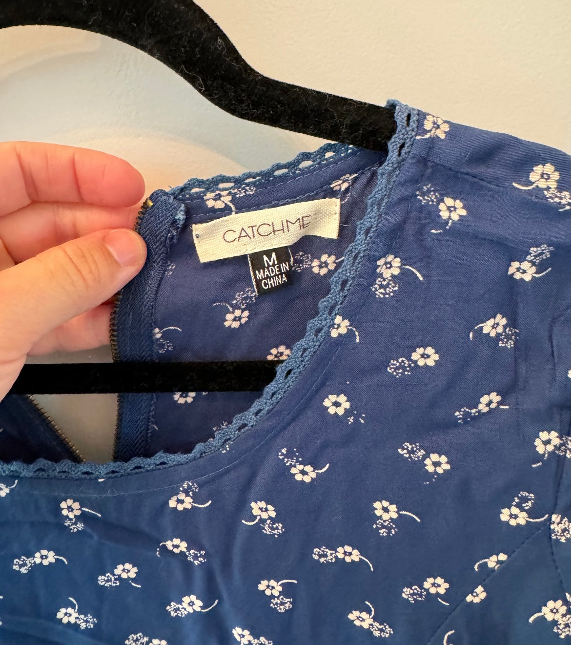 Floral Mini Dress Women’s Medium Blue