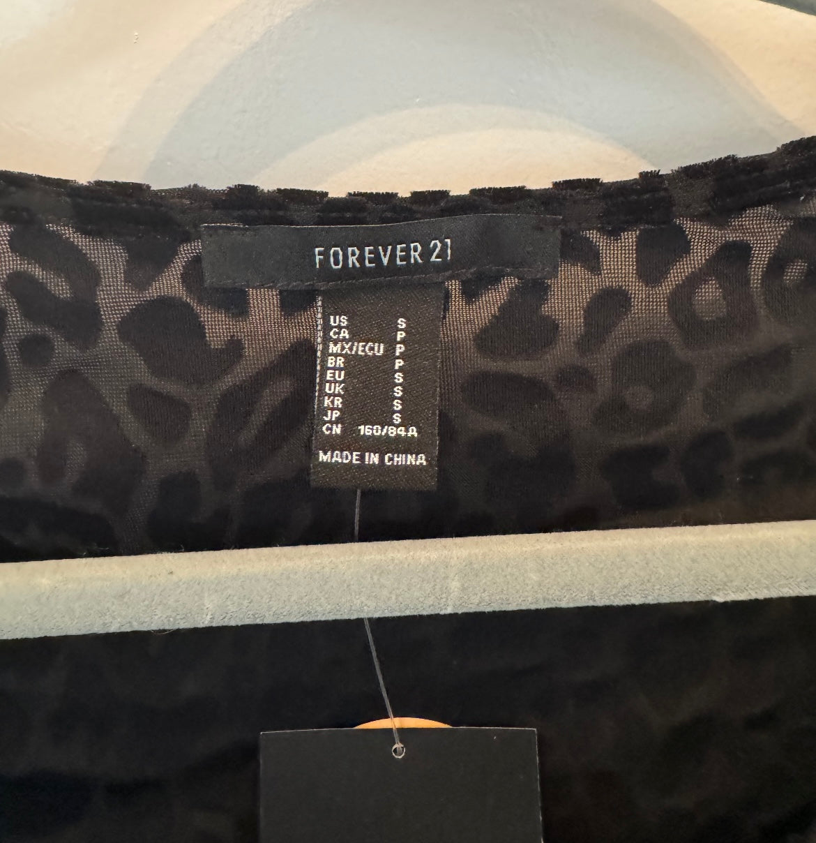 Forever 21 Sheer Lace Leopard Bodysuit Women’s Small NWT