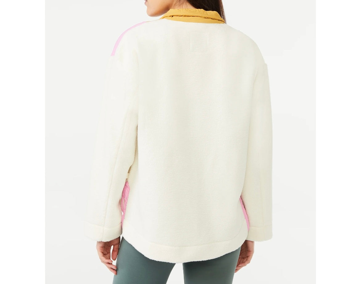Free Assembly Half Zip Mixy Popover Women’s Large Cream