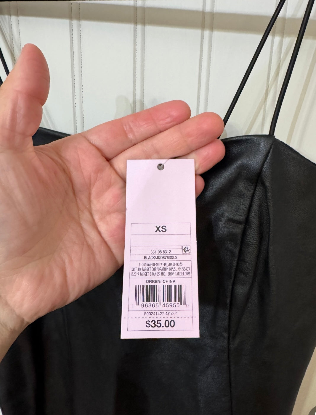 Wild Fable Faux Leather Mini Dress Women’s XS Black NWT