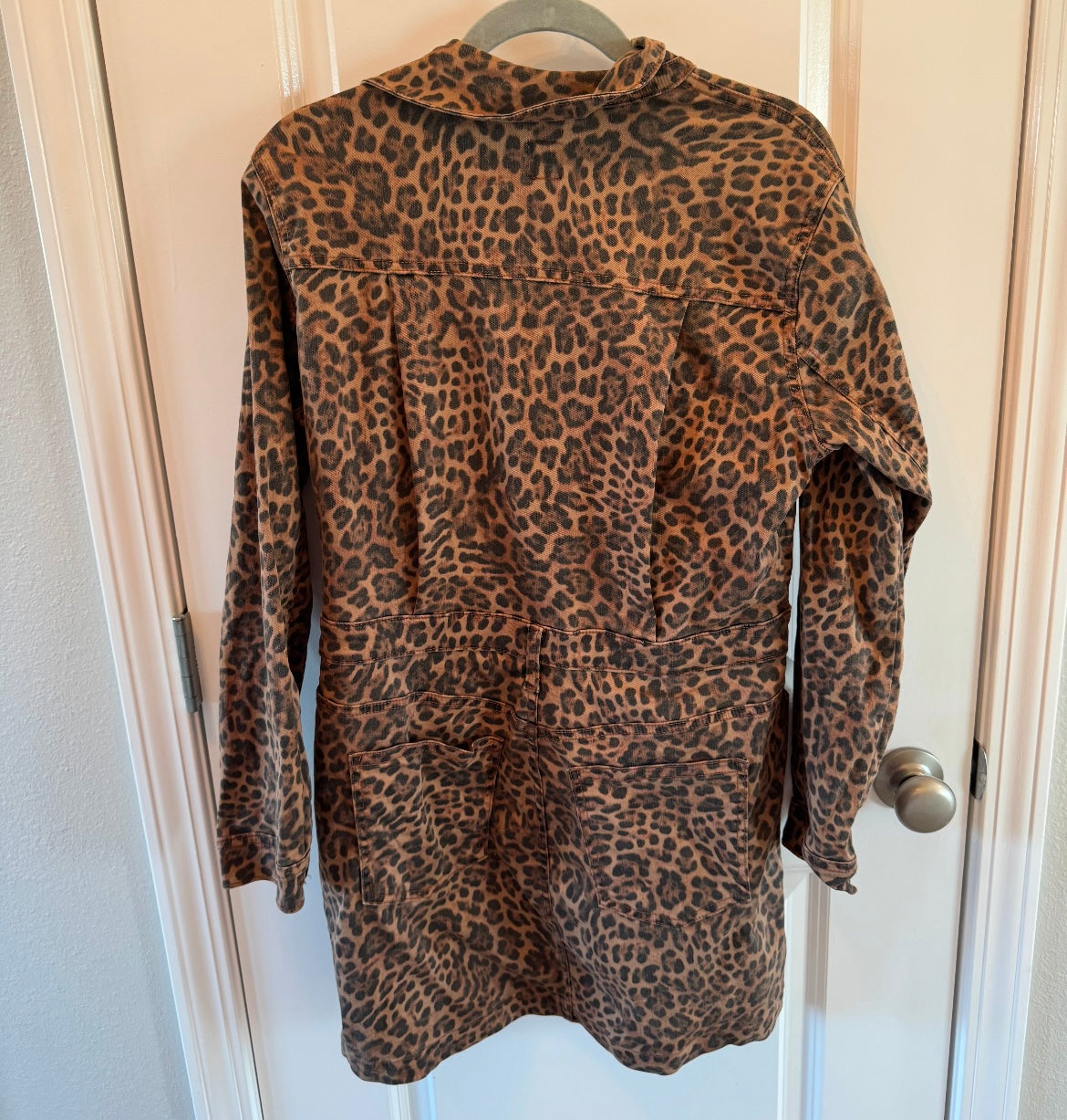 Gap Leopard Denim Mini Dress Women’s Medium