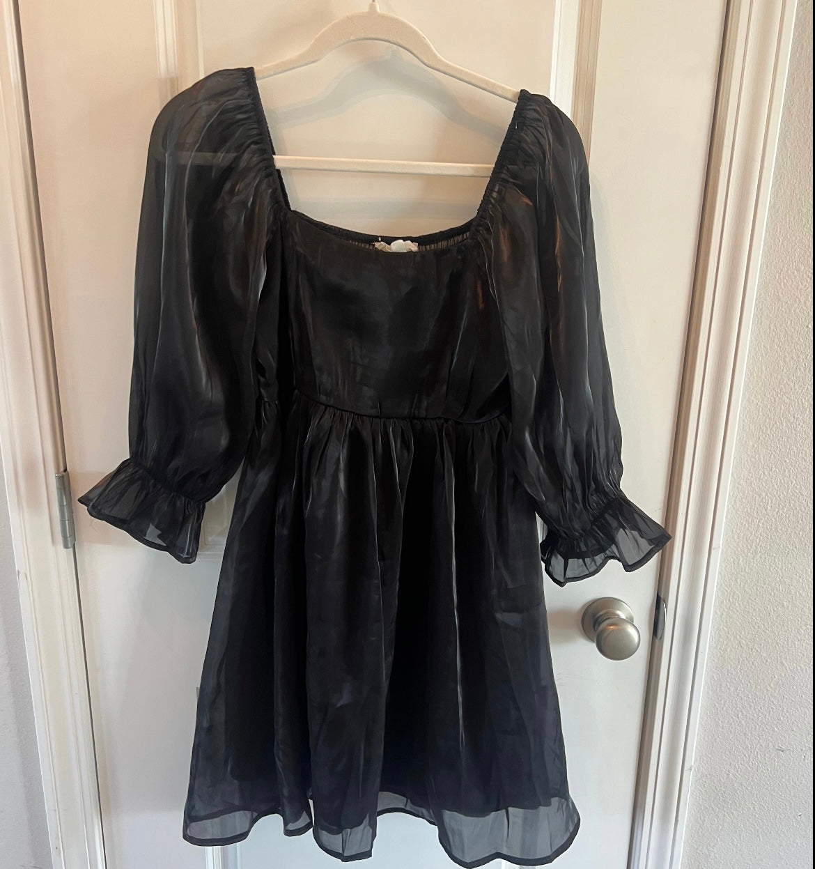 Entro Smock Babydoll Dress Women’s Size Medium 8-10 Black