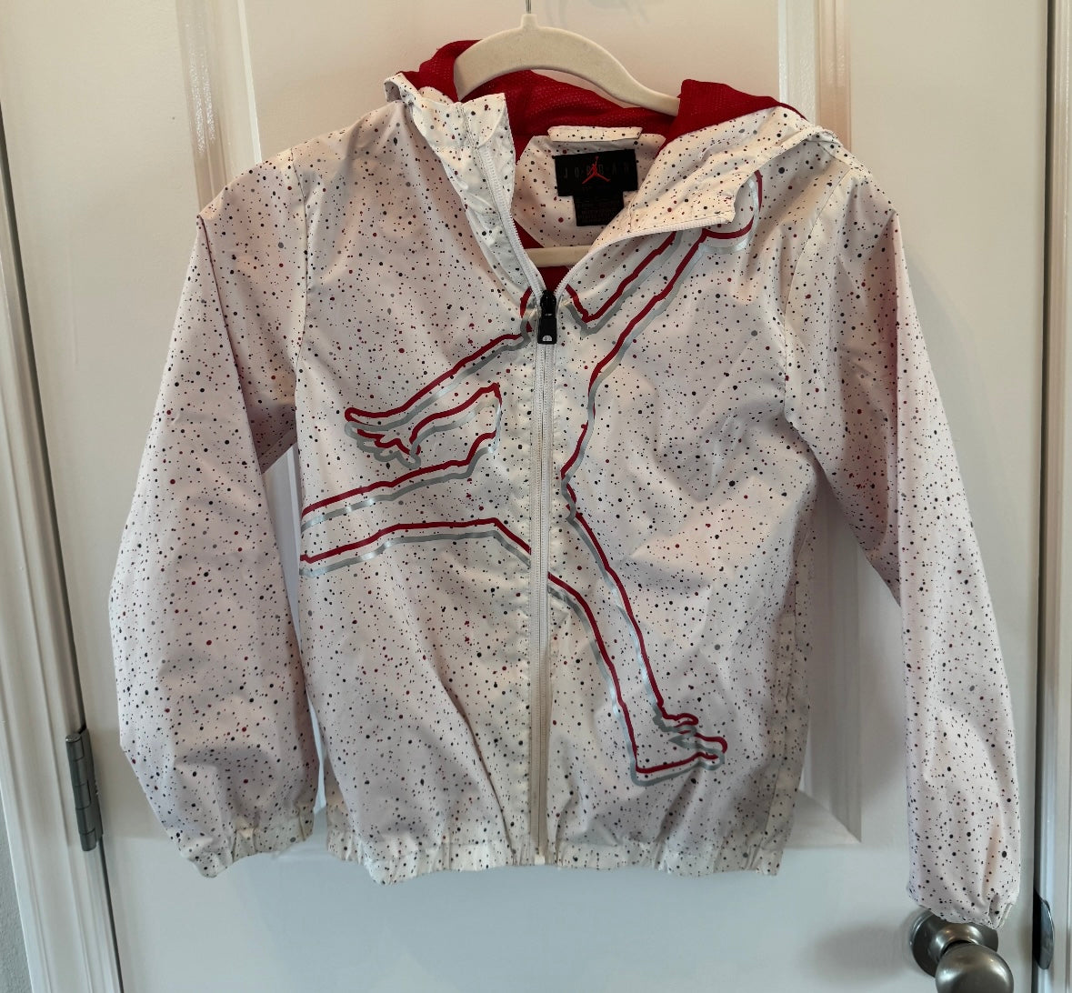 Jordan Hooded Jacket Youth Size Small White