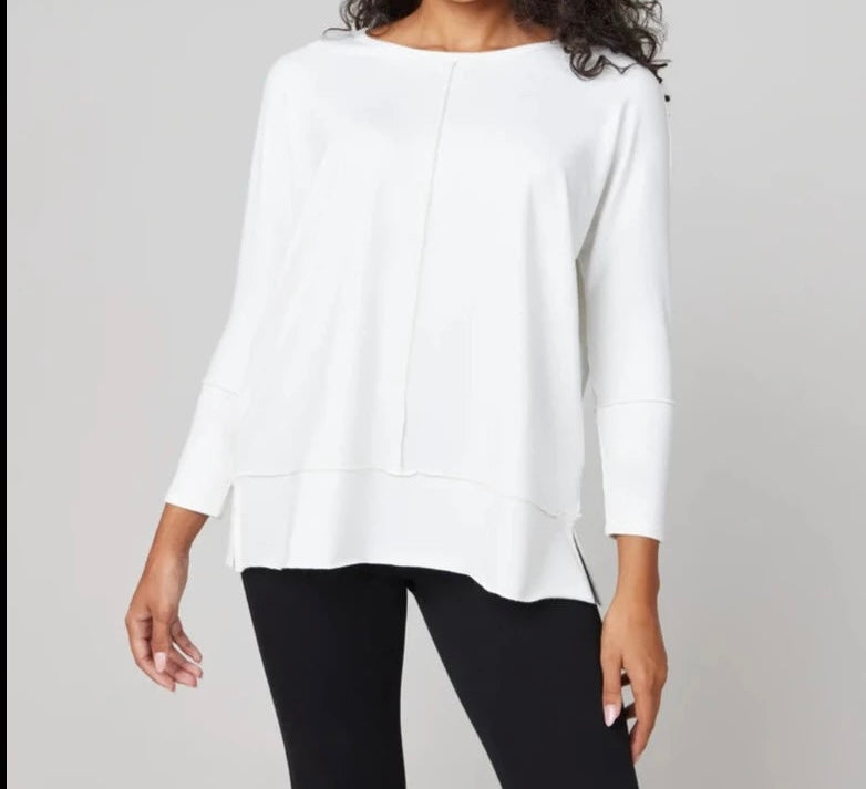 Spanx Perfect Length Three-Quarter Dolman Sweatshirt Women’s Large White NWT