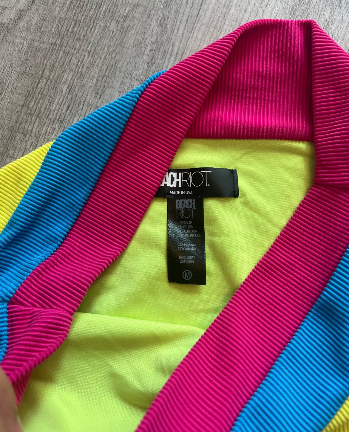 Beach Riot Heidi Color Block Bikini Women’s Size Medium/Large Retro Brights