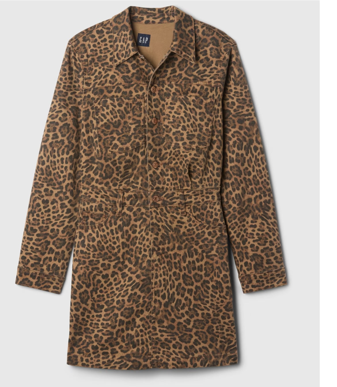 Gap Leopard Denim Mini Dress Women’s Medium