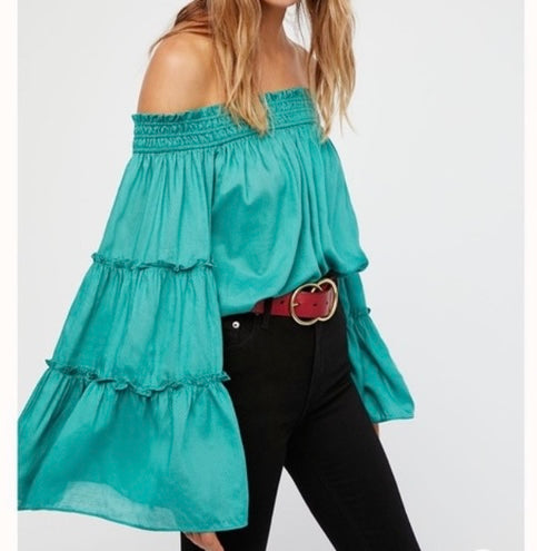 Free People Peasant Top Women’s XS Teal