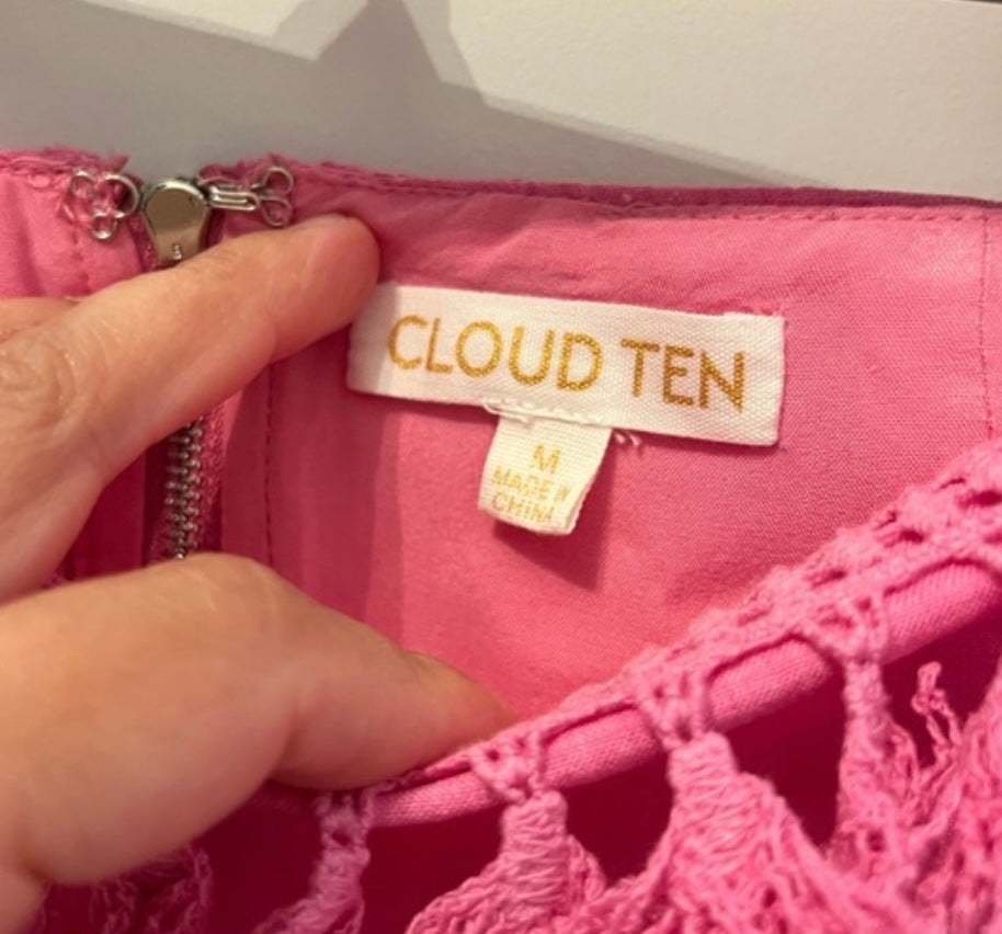 Cloud Ten Fringe Matching Set Women's Size Medium Pink