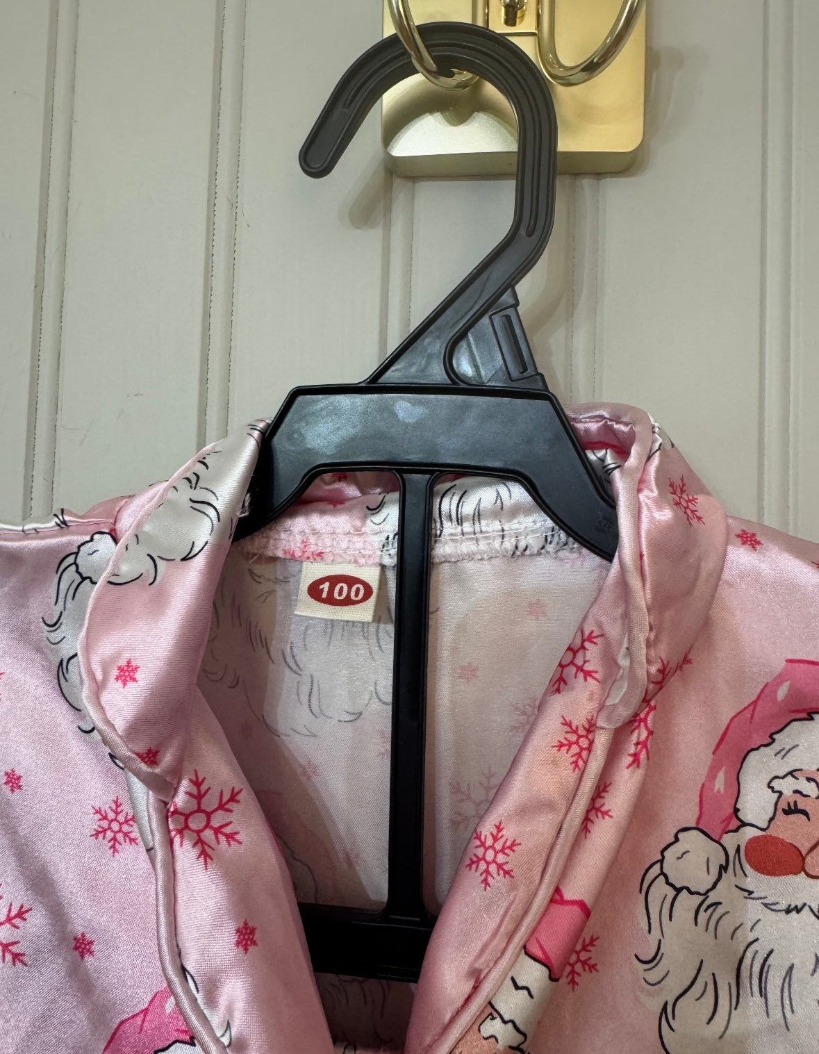 Santa Satin Pajamas Toddler Girl Size 3T Pink