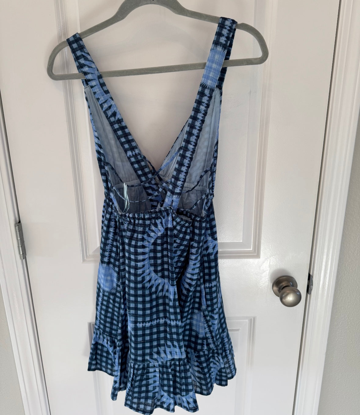 Urban Outfitters Hansel Printed Strappy-Back Mini Dress Women’s Large NWT